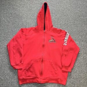 MLB Cardinals Red Full Zip Hoodie Graphic on Arm Size 12/14